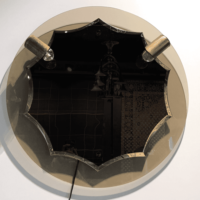 runder Spiegel im Stil von Fontana Arte