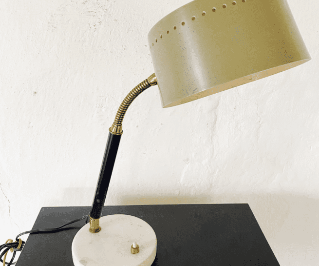 italienische Schreibtischlampe mit Marmorfuß