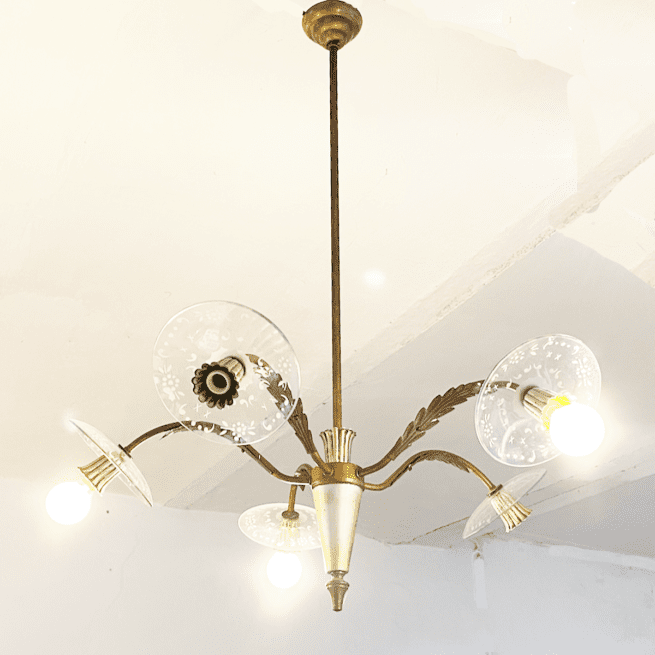 italienische Deckenlampe aus den 40er Jahren