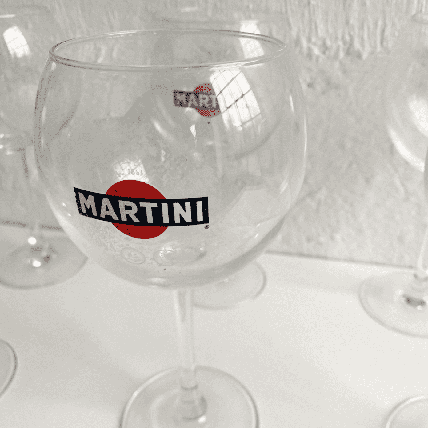 set of martini glasses 80ties