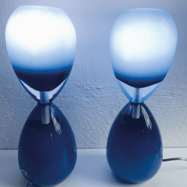 Blaue Tischleuchten aus Muranoglas