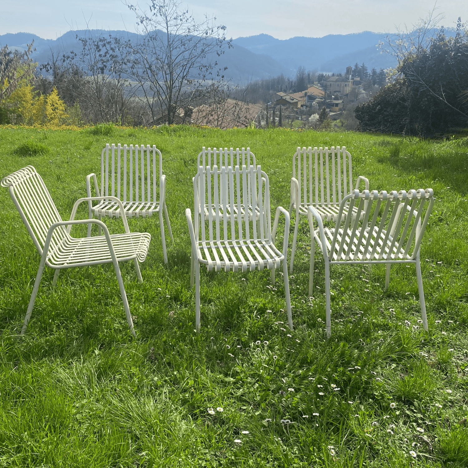 vintage Italian garden chairs metal