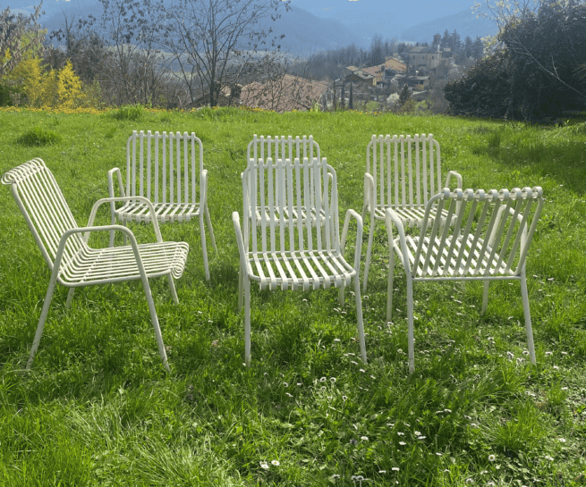 vintage Italian garden chairs metal